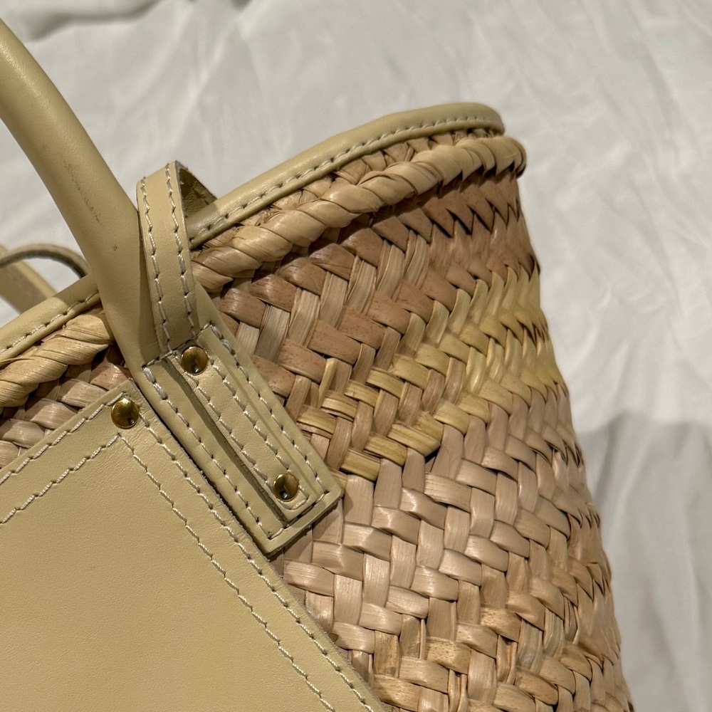 Jacquemus Le Petit Panier Soli Wicker Top Handle Bag broken piece on back!! - Picture 13 of 17